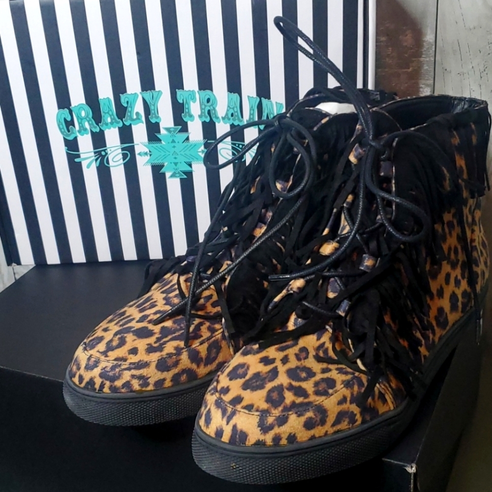 Crazy Train Leopard 🐆 Fringe Sneaker